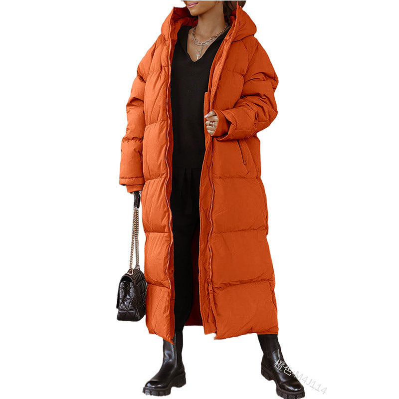 Damen Lange Steppjacke mit Kapuze Krohn-e