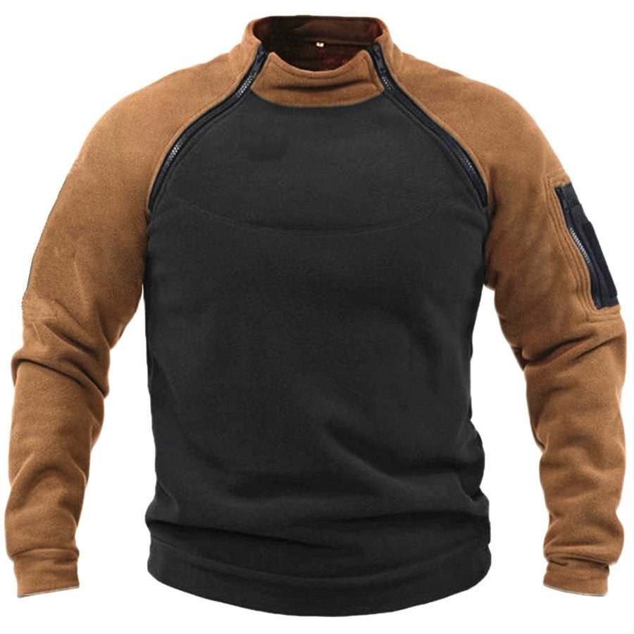 Herren funktioneller Fleece-Pullover mit hohem Kragen Krohn-e