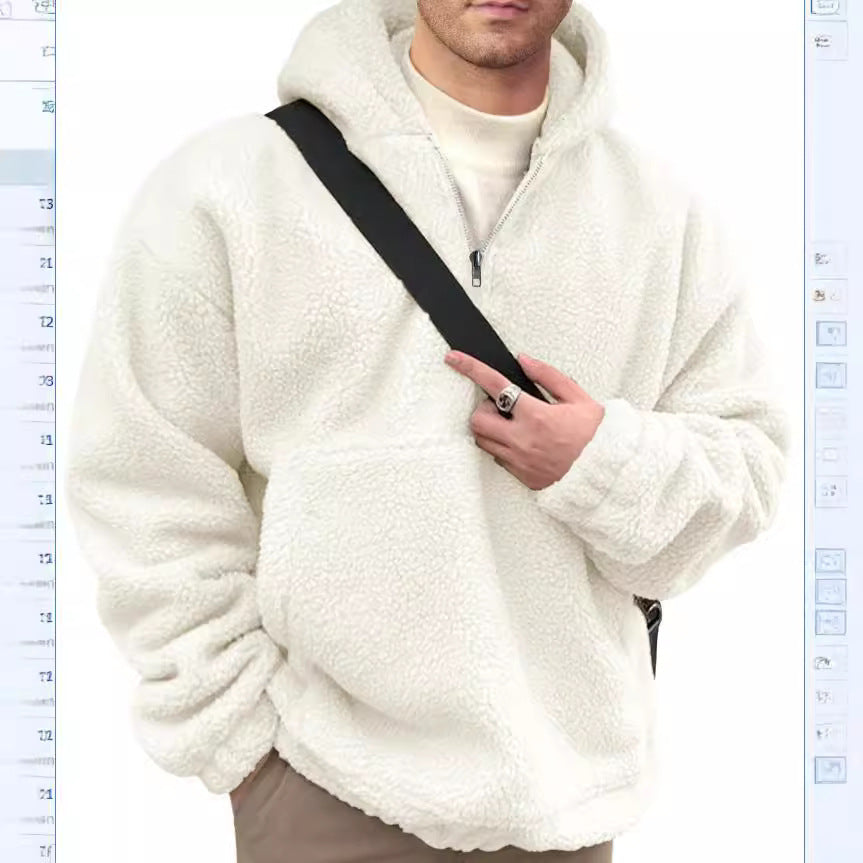 Herren kuscheliger Fleece-Pullover mit halbem Reißverschluss Krohn-e