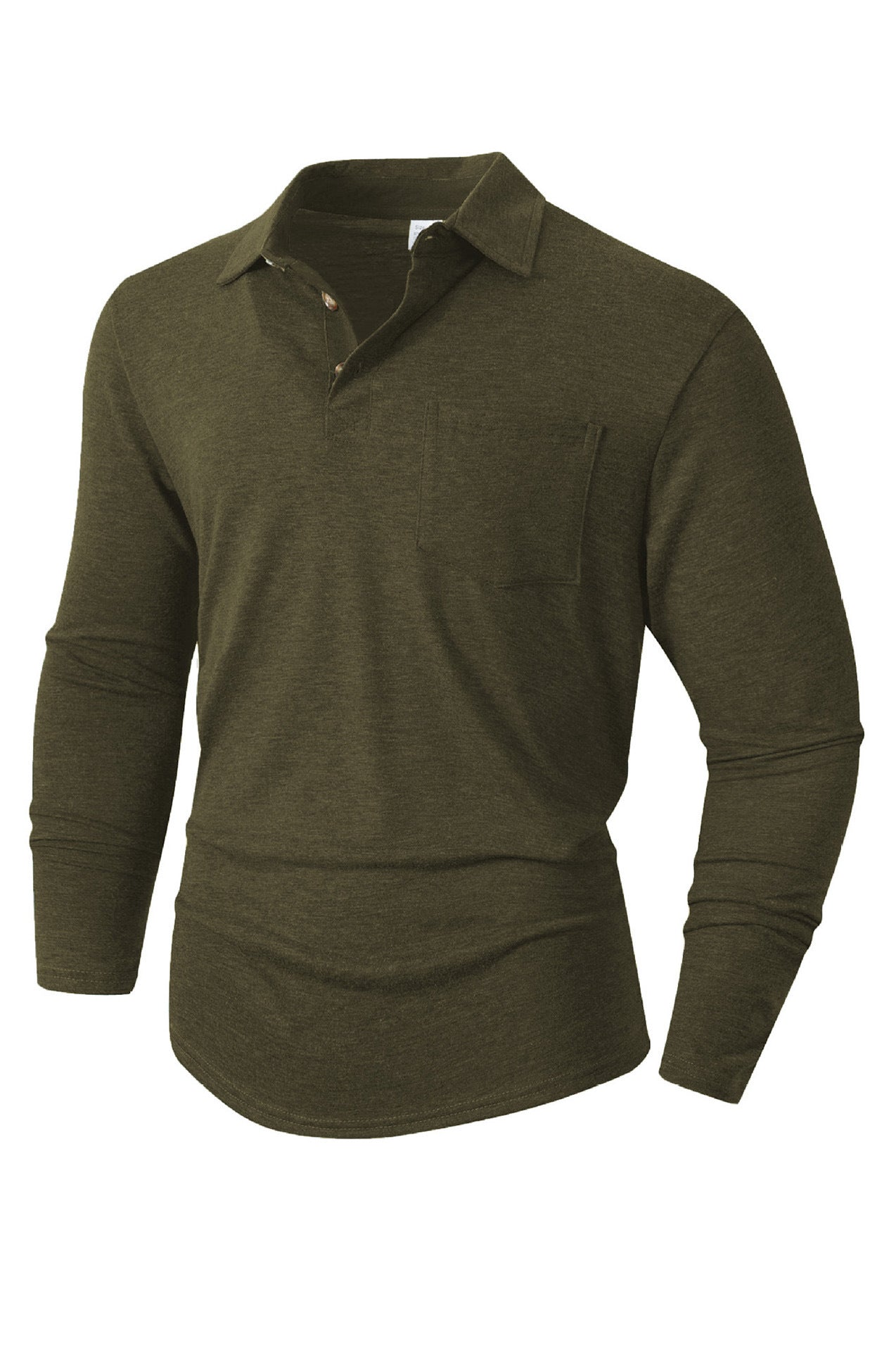 Herren elegantes Langarm Poloshirt mit modernem Kragen und leichtem Stretch Krohn-e