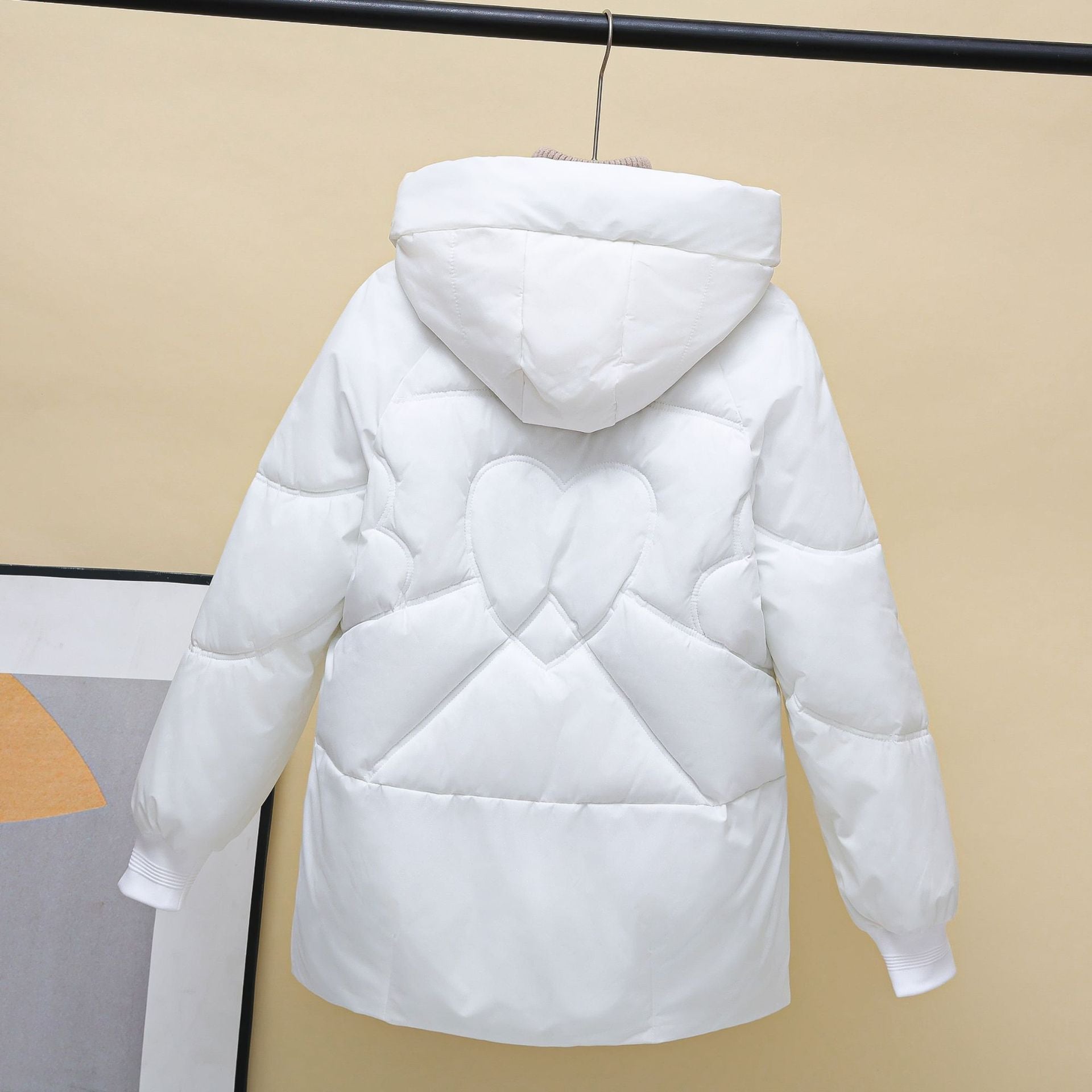 Damen gesteppte Winterjacke mit Kapuze und Herzdetails Krohn-e
