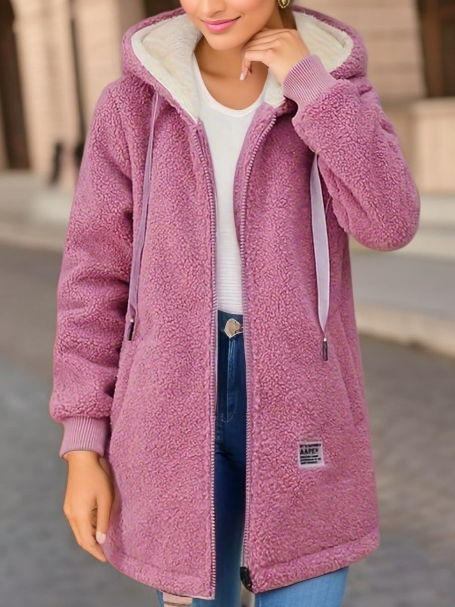 Damen Kuschelige Fleecejacke mit Kapuze und praktischen Taschen Krohn-e
