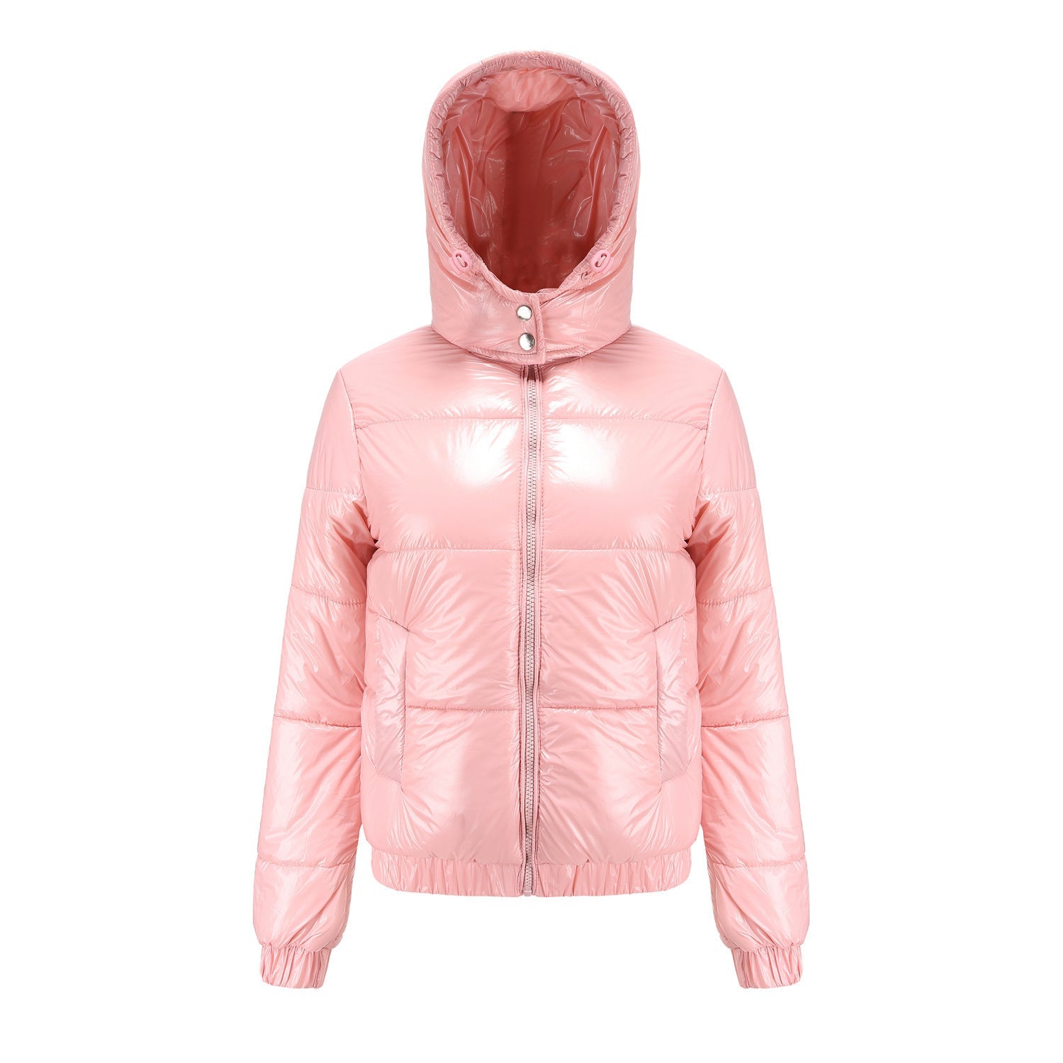 Damen Hochglänzende Steppjacke mit abnehmbarer Kapuze Krohn-e