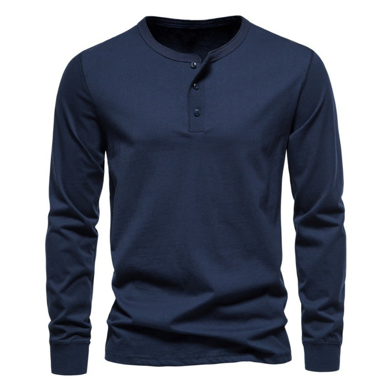 Herren Langarmshirt mit Knopfverschluss und modernem Design Krohn-e