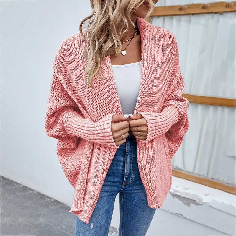 Damen Strickjacke mit offenem Schnitt und voluminösen Ärmeln Krohn-e