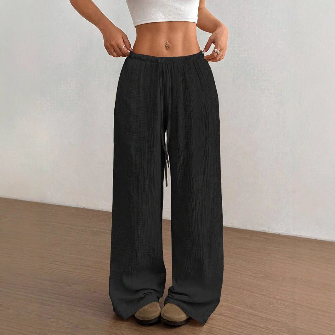 Damen Weite Sommerhose mit elastischem Bund und lockerem Schnitt Krohn-e