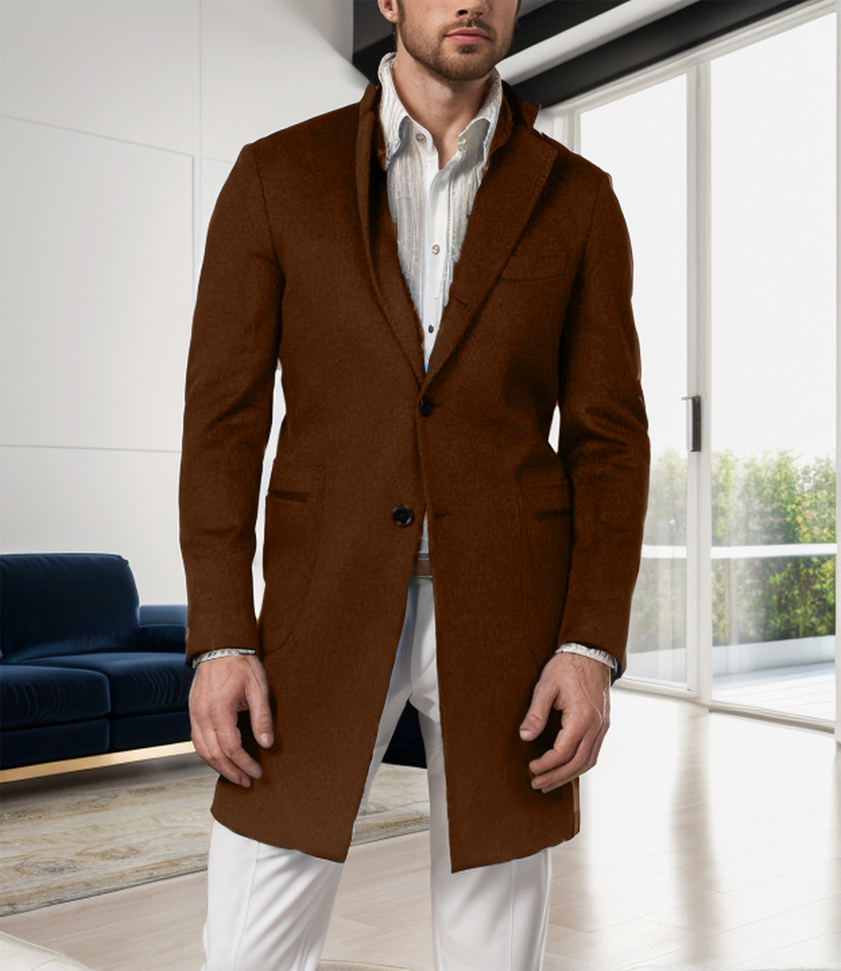 Herren eleganter Wollmantel mit schlanker Silhouette Krohn-e