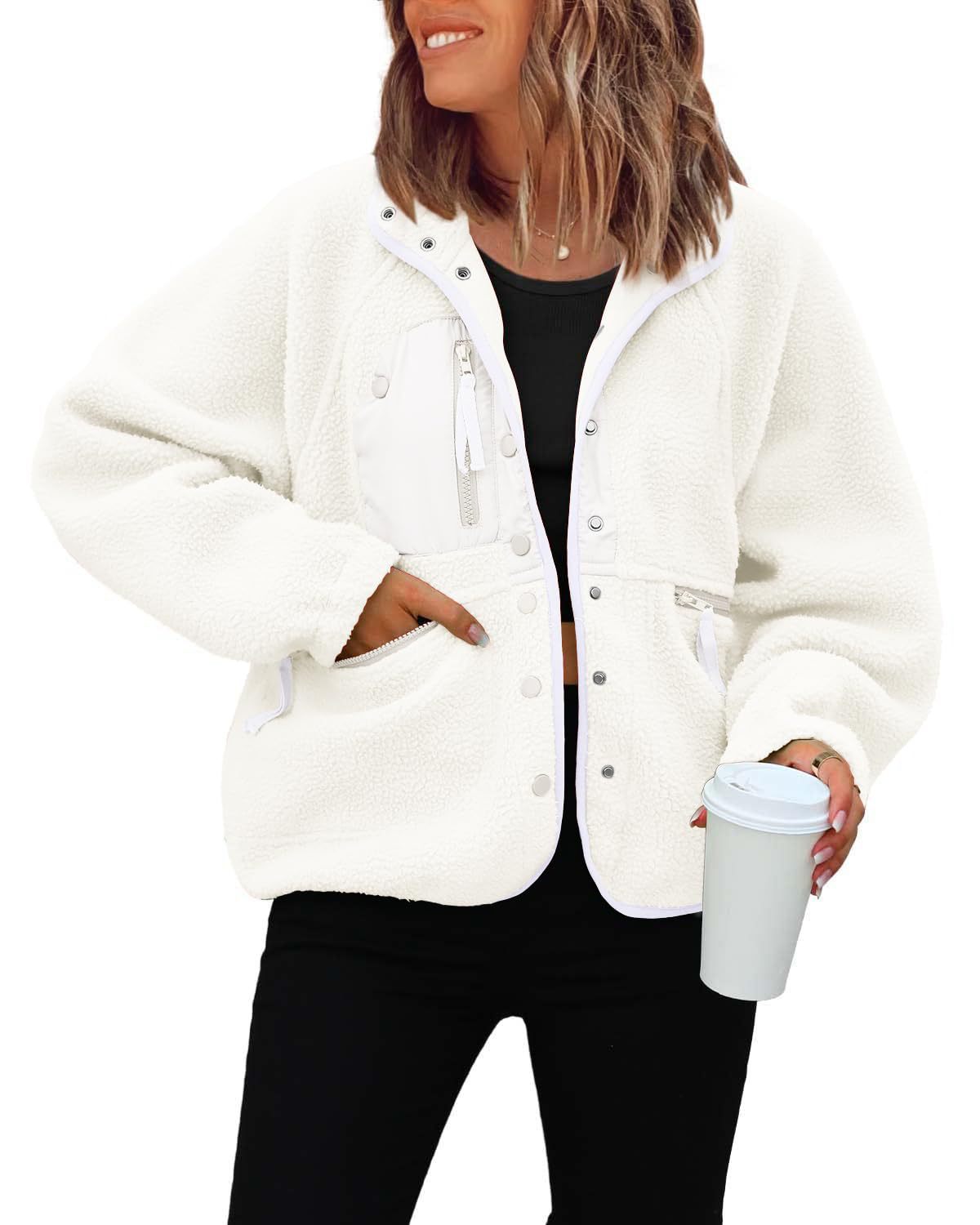 Damen kuschelige Fleecejacke mit praktischen Taschen Krohn-e