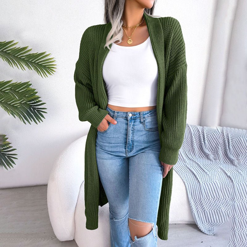Krohn-e | Einfarbige Strickjacke für Elegante Outfits
