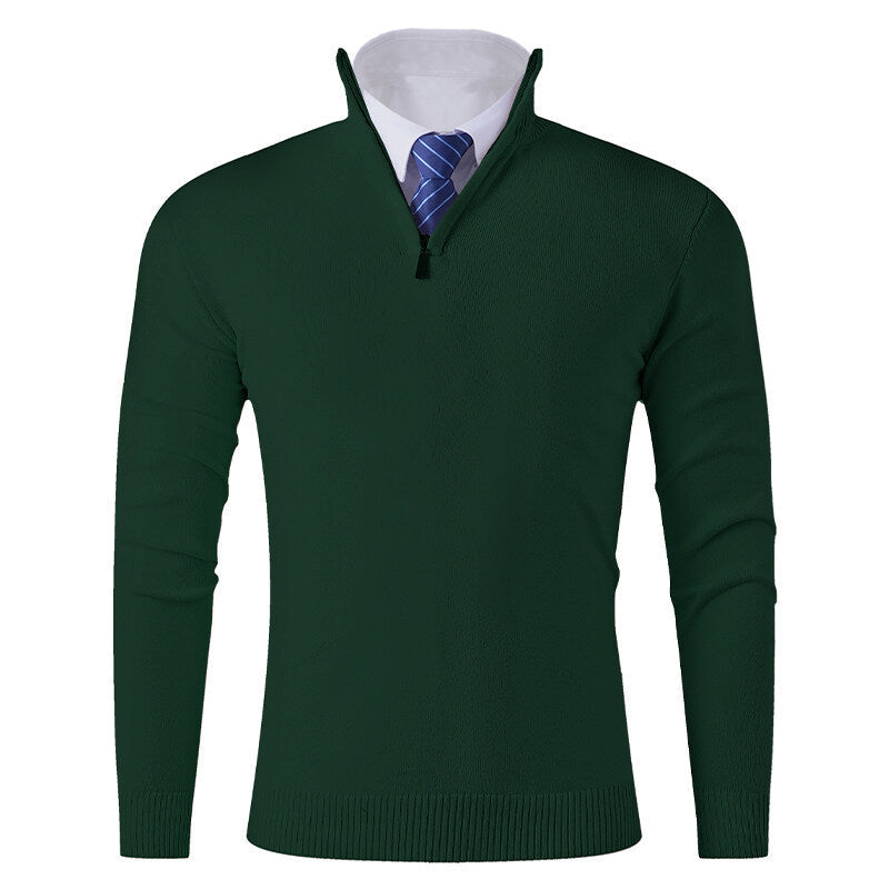 Herren Strickpullover mit modernem Reißverschluss und elastischem Saum Krohn-e