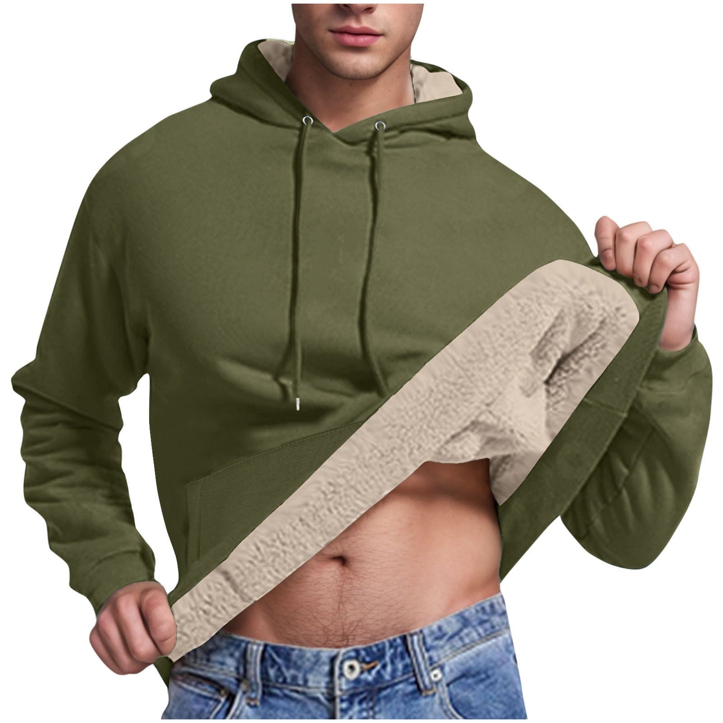 Herren Fleece-Kapuzenpullover mit innenliegendem Kuschelfutter Krohn-e