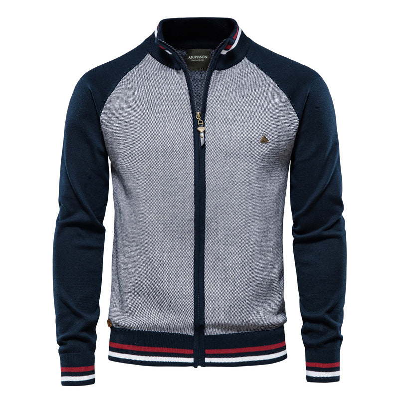 Victor | Herren Strickjacke mit Reißverschluss Stehkragen
