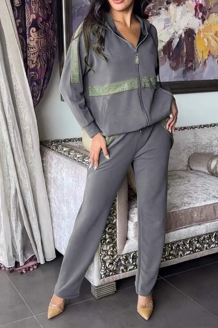 Damen Modischer Zip-Hoodie mit weitem Schnitt und eleganten Details Krohn-e