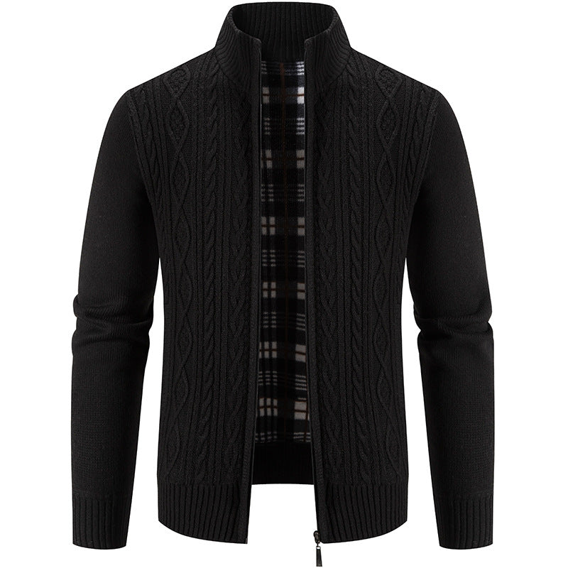 Herren Strickjacke mit hochschließendem Kragen und strukturiertem Design Krohn-e