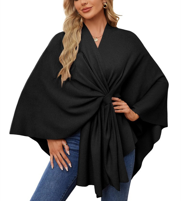 Damen Eleganter Wickelpullover mit asymmetrischem Schnitt Krohn-e