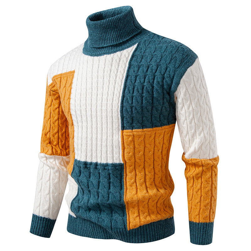 Herren hochwertiger Strickpullover mit modernem Farbblockdesign Krohn-e