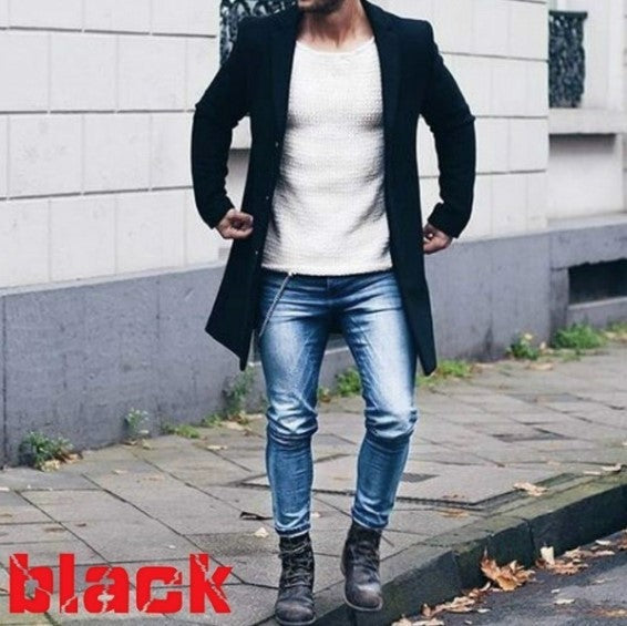 Herren eleganter und lässiger Langmantel aus hochwertigem Material Krohn-e
