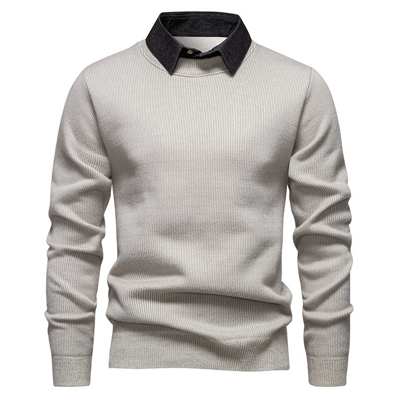 Herren Feinstrickpullover mit modernem Kragen-Design Krohn-e