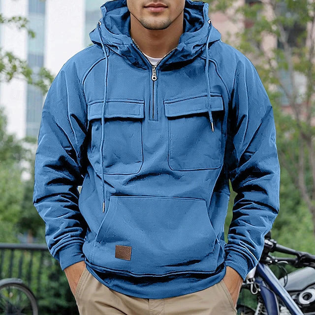 Herren modische Kapuzenjacke mit praktischen Taschen Krohn-e
