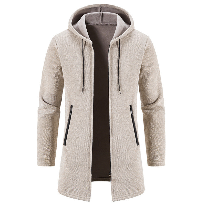 Herren praktische und stilvolle Fleecejacke mit Kapuze und Reißverschlusstaschen Krohn-e