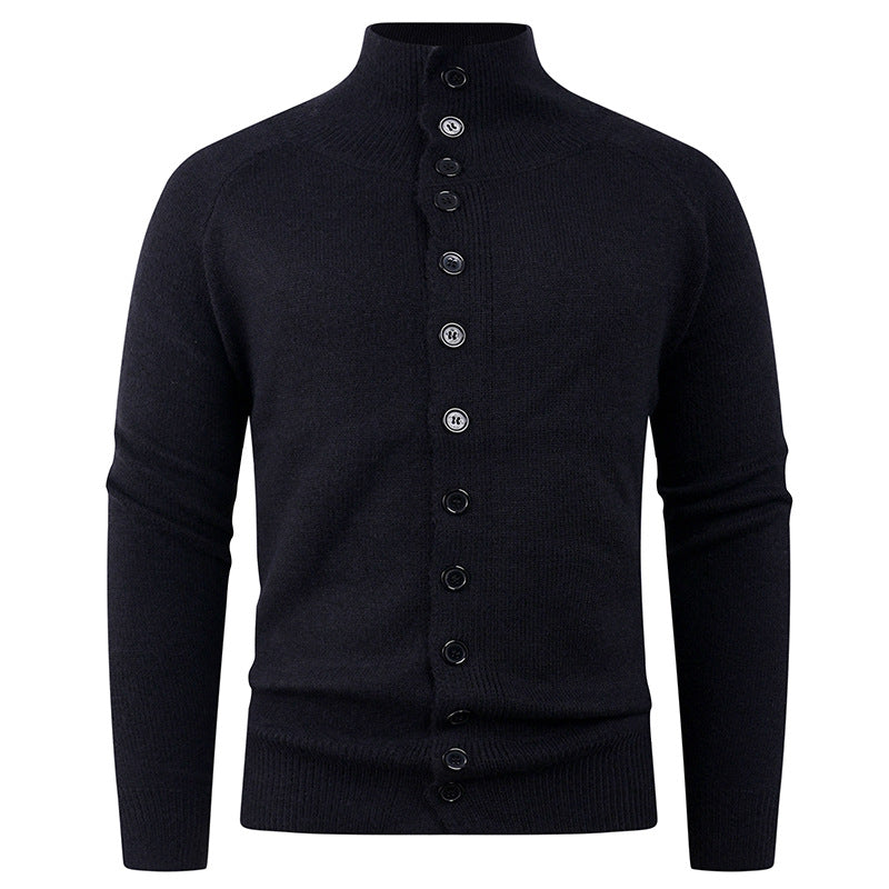 Herren Strickjacke mit modernem Stehkragen und Knopfverschluss Krohn-e