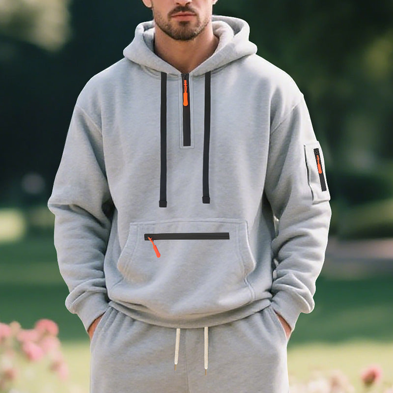 Herren sportlicher Hoodie mit funktionalem Reißverschluss Krohn-e