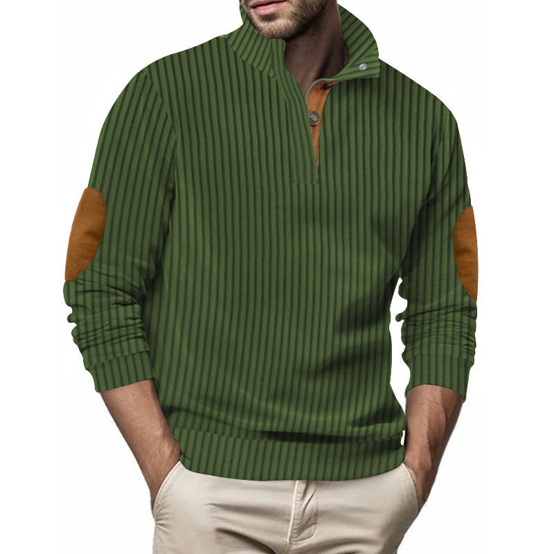 Herren Stepppullover mit strukturiertem Design und Kontrast-Patches Krohn-e