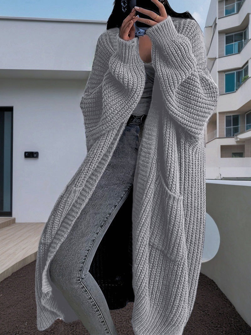 Damen Großer Strickcardigan mit lässiger Passform und großen Taschen Krohn-e