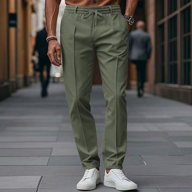 Herren elegante Freizeit-Hose mit elastischem Bund und seitlichen Eingrifftaschen Krohn-e