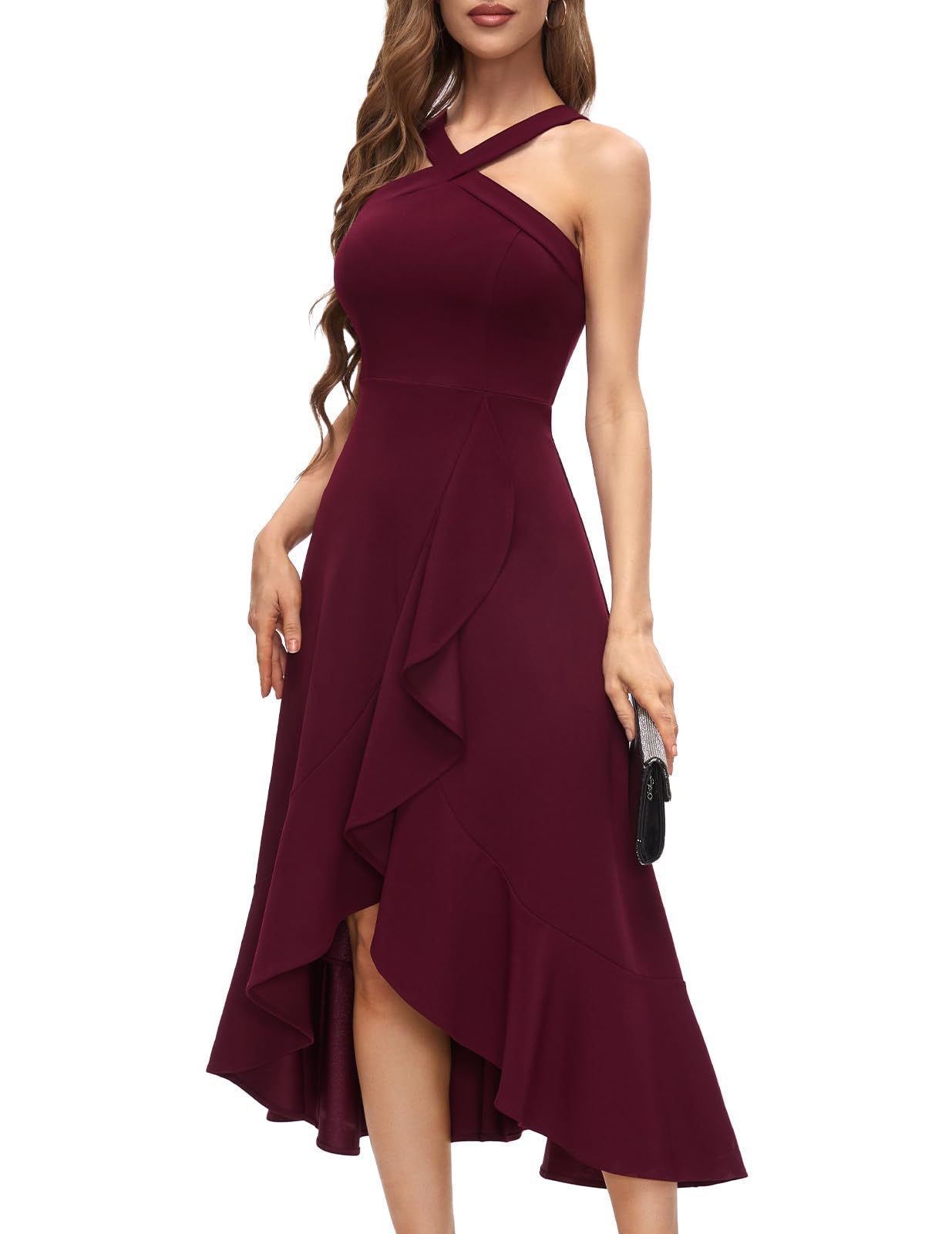 Damen Asymmetrisches Langen Abendkleid mit Drapierung Krohn-e