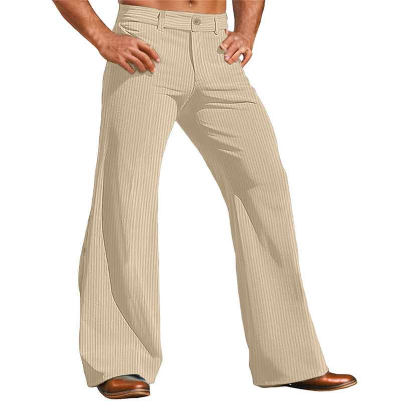 Herren elegante Flared Hose im Vintage-Stil mit Streifenmuster Krohn-e