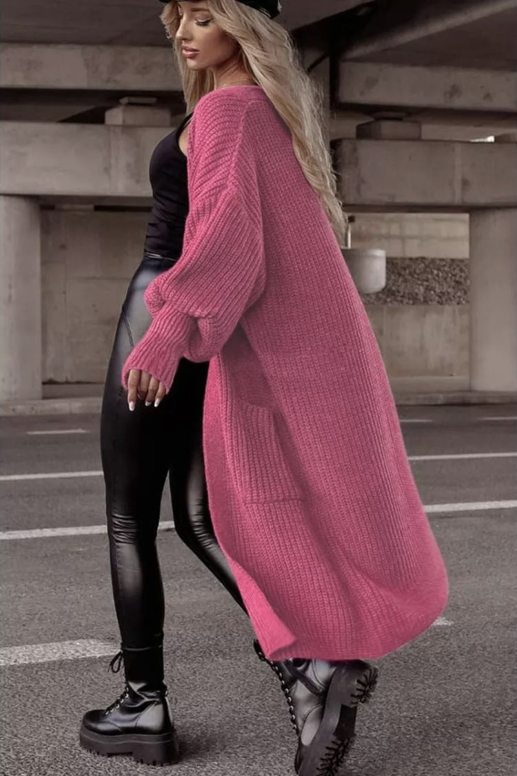 Damen Grobstrickmantel im lässigen Oversized-Stil mit tiefen Taschen Krohn-e