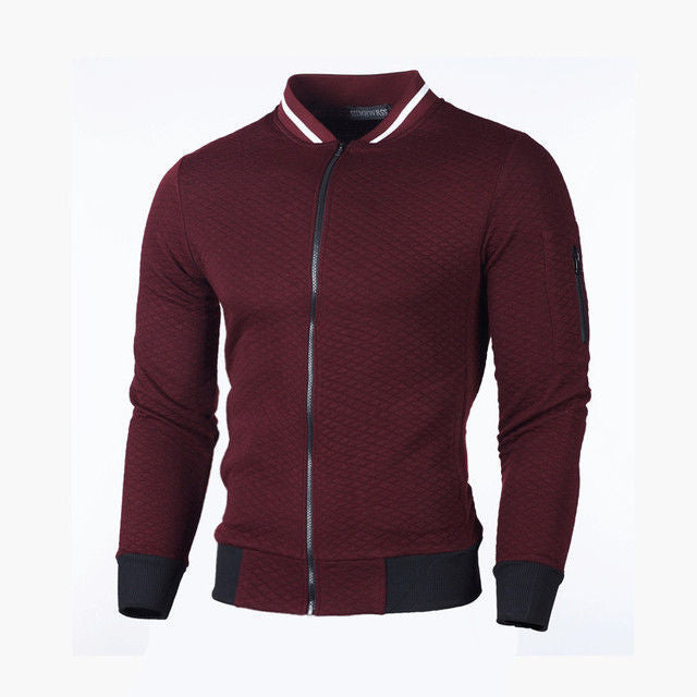 Herren Sweatjacke mit hochwertiger Struktur und sicherer Reißverschlusstasche Krohn-e