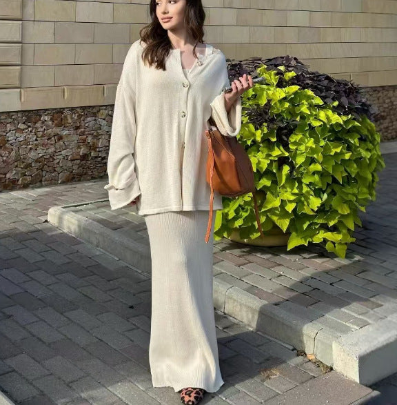 Damen Strickanzug mit elegantem Blazer und ärmellosem Maxikleid Krohn-e