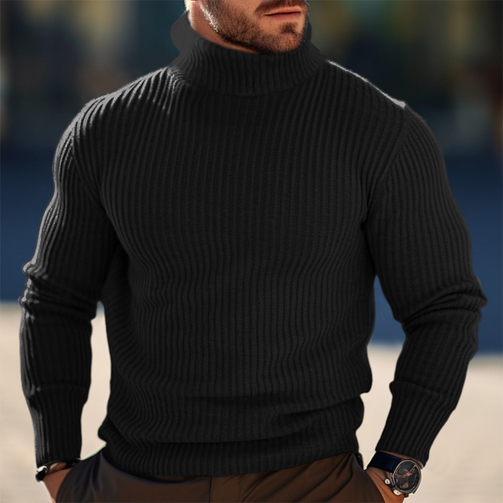 Herren Stehkragen Pullover aus strukturiertem Strick Krohn-e