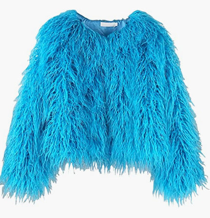 Damen Flauschige Kunstfelljacke mit lockerer Passform und voluminösem Design Krohn-e
