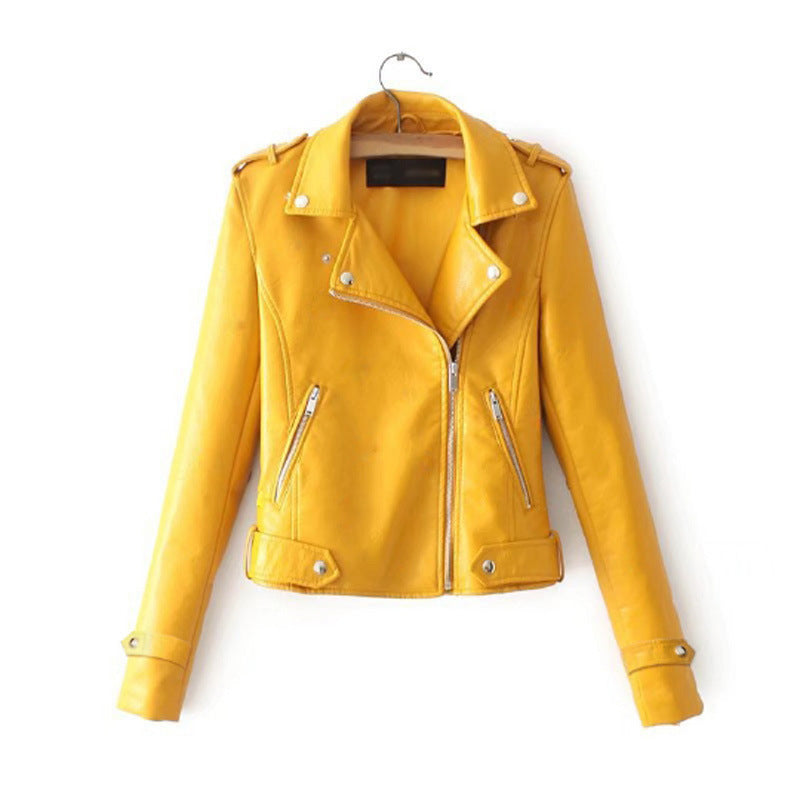 Damen stylische Kunstleder-Bikerjacke mit modischem Schnitt Krohn-e