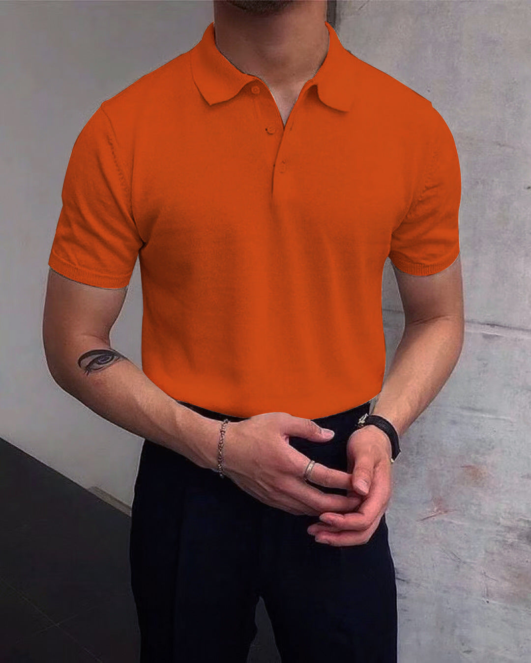 Herren Polo-Shirt aus atmungsaktiver Baumwolle mit elegantem Kragen Krohn-e