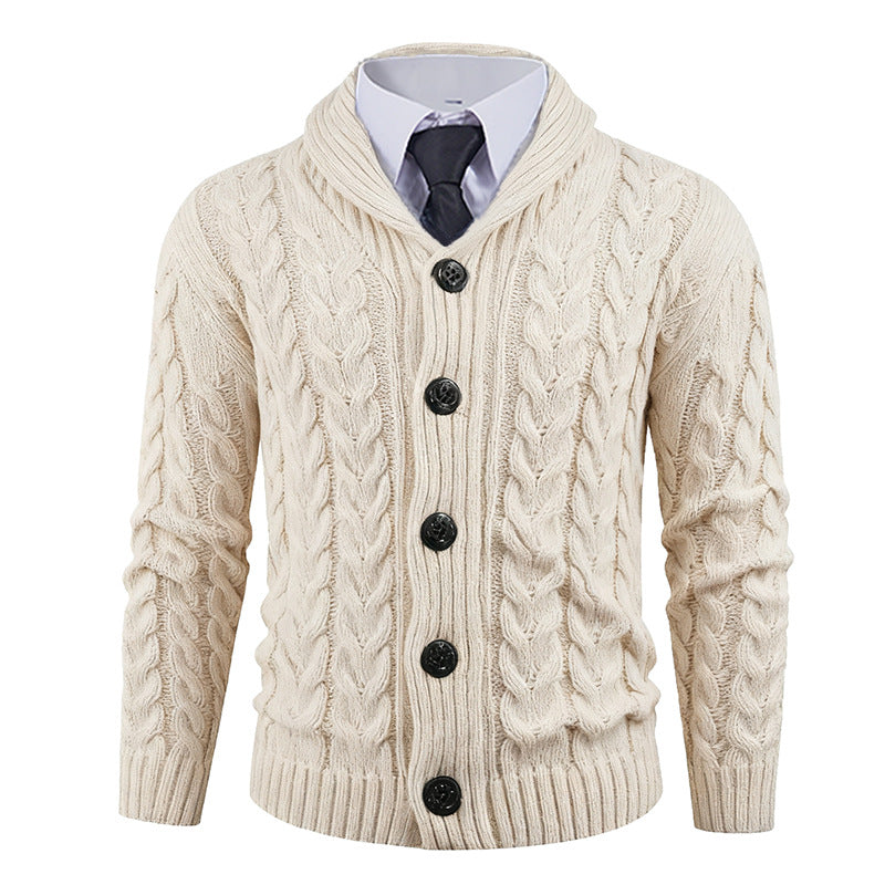 Herren Strickjacke mit Zopfmuster und schickem Schalkragen Krohn-e