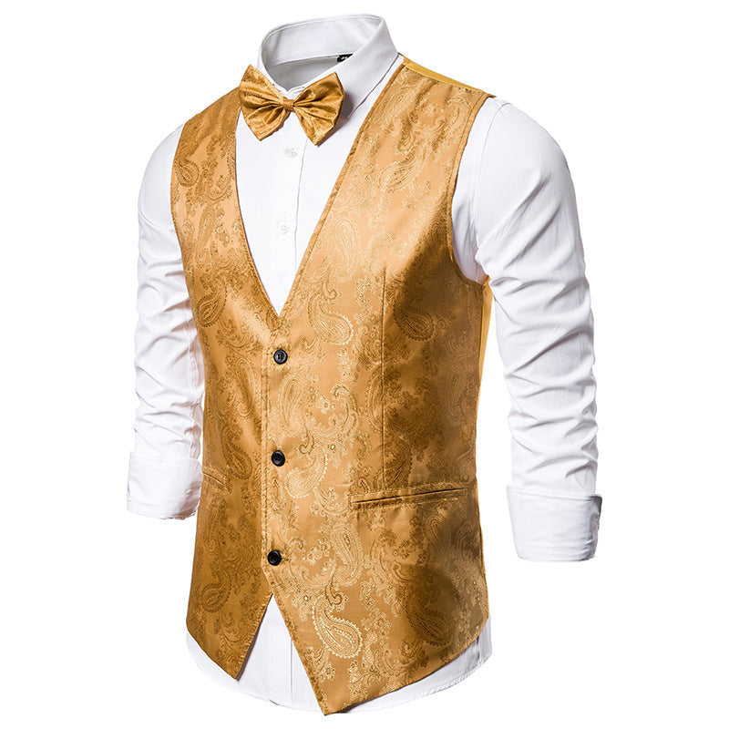 Herren elegante Anzugweste mit feinem Paisleymuster Krohn-e
