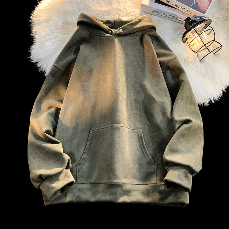 Damen gemütlicher Kapuzenpullover im modernen Velourslook Krohn-e