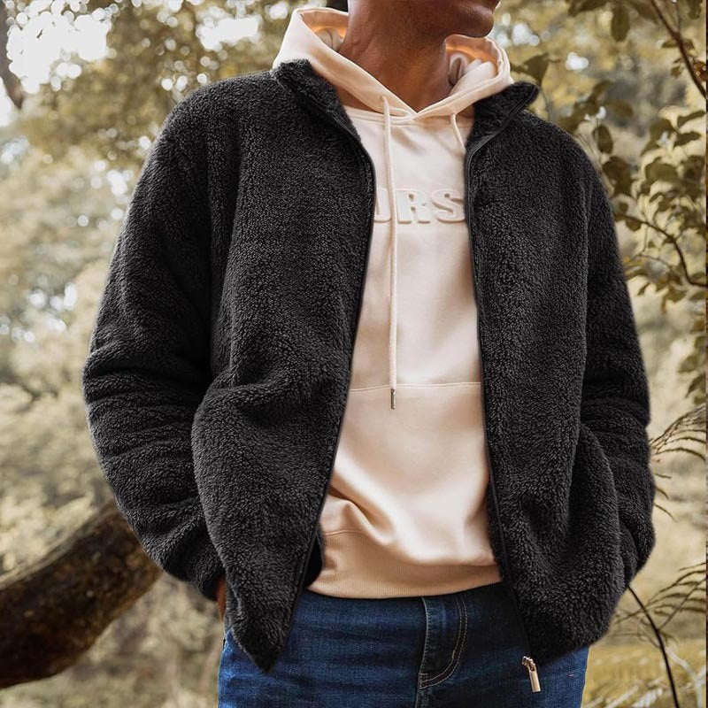 Herren Fleecejacke mit hohem Kragen und praktischen Taschen Krohn-e