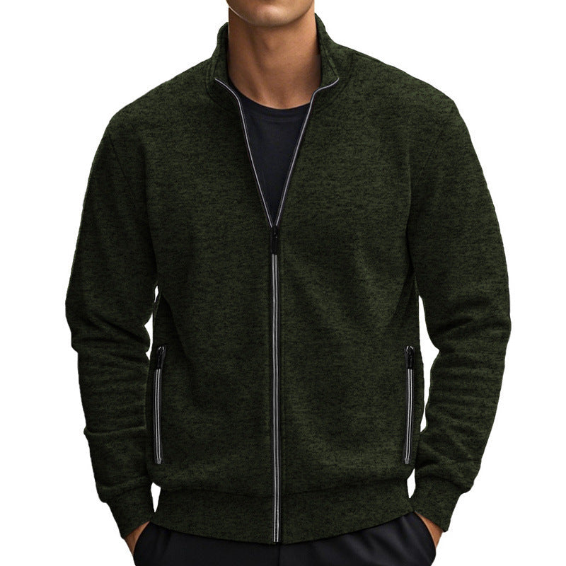 Herren Fleecejacke mit modernem Stehkragen und praktischen Taschen Krohn-e