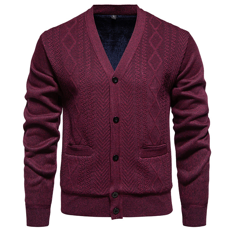 Herren modische Strickjacke mit strukturiertem Muster Krohn-e