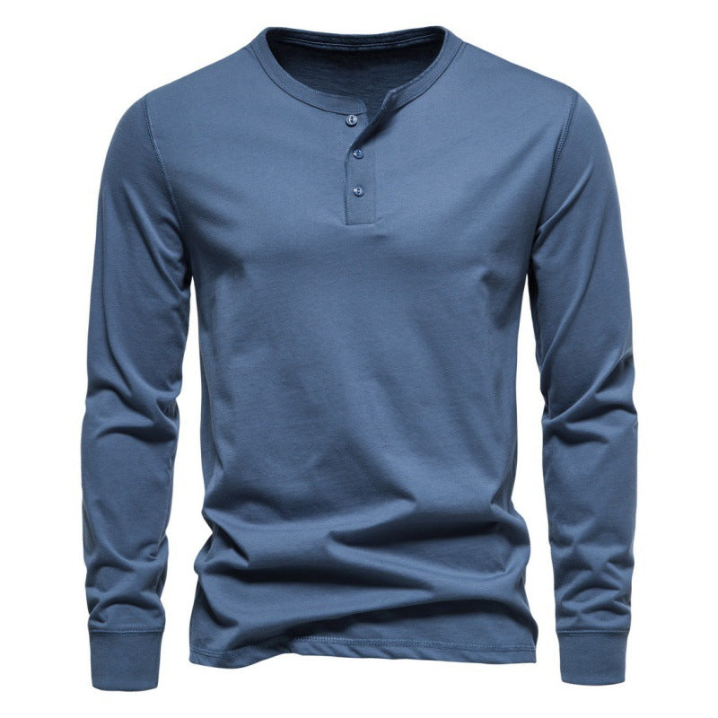 Herren Langarmshirt mit Knopfverschluss und modernem Design Krohn-e