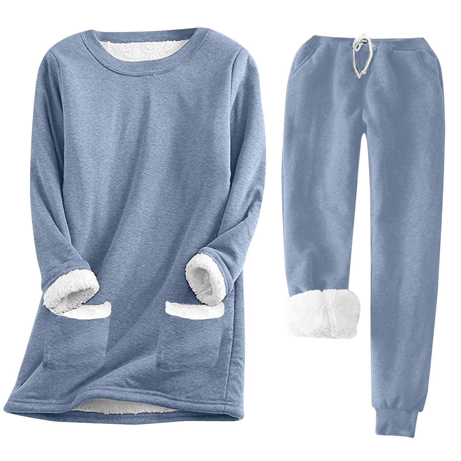 Damen Kuschelige Loungeanzug mit Fleece-Innenfutter und praktischen Taschen Krohn-e