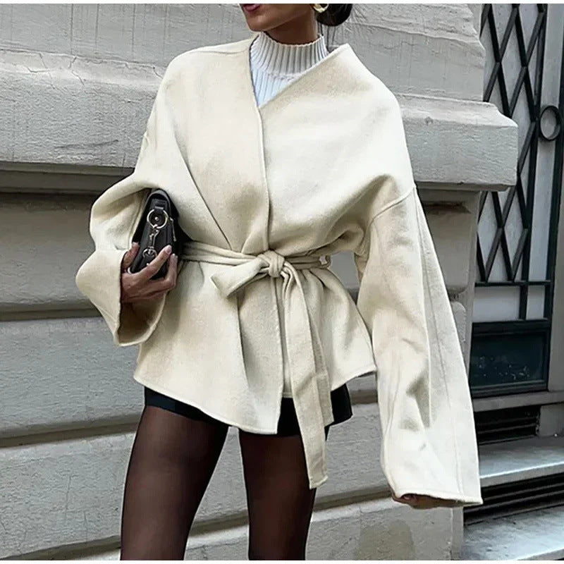Damen Oversized Mantel mit Gürtel Krohn-e