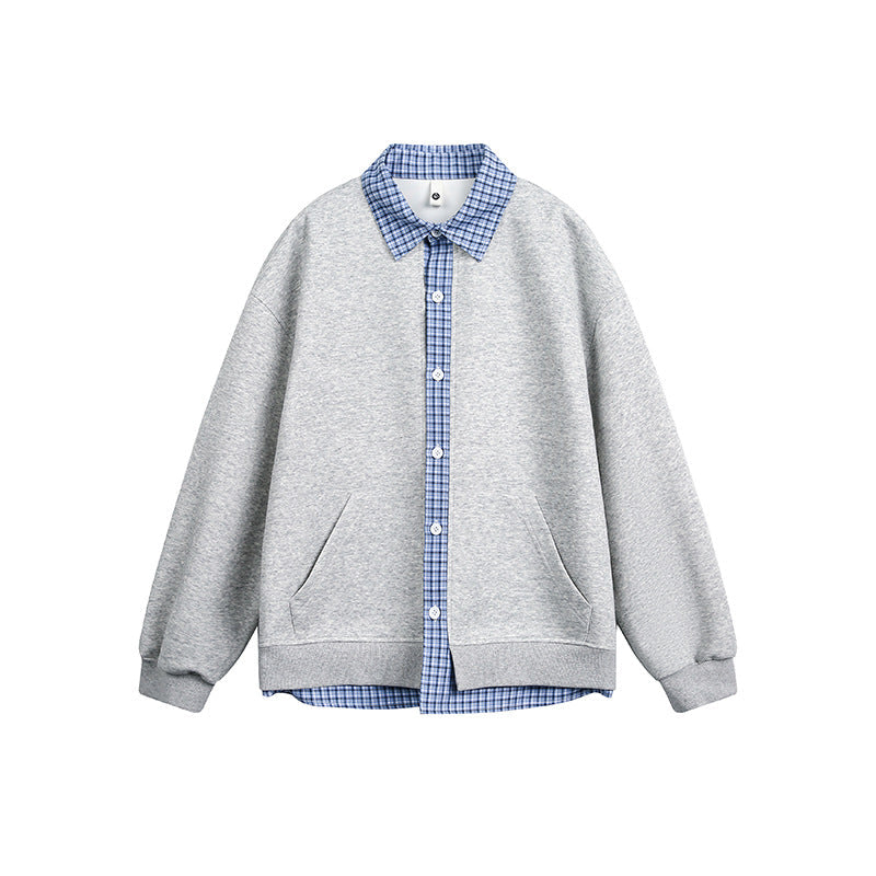 Damen Lässiger Oversized Kapuzenpullover mit Hemdkragen Krohn-e
