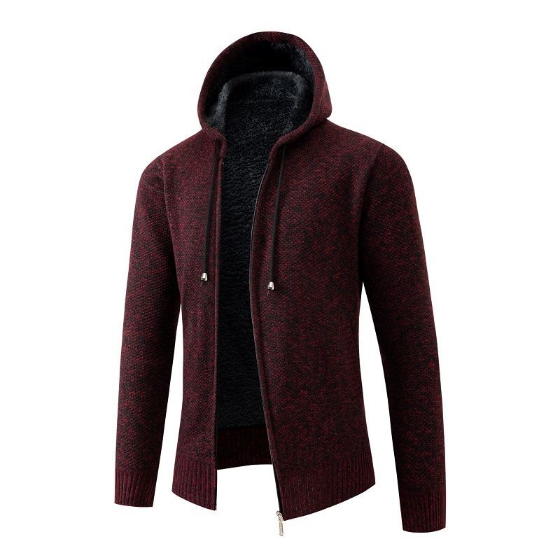 Herren gefütterte Strickjacke mit Kapuze Krohn-e