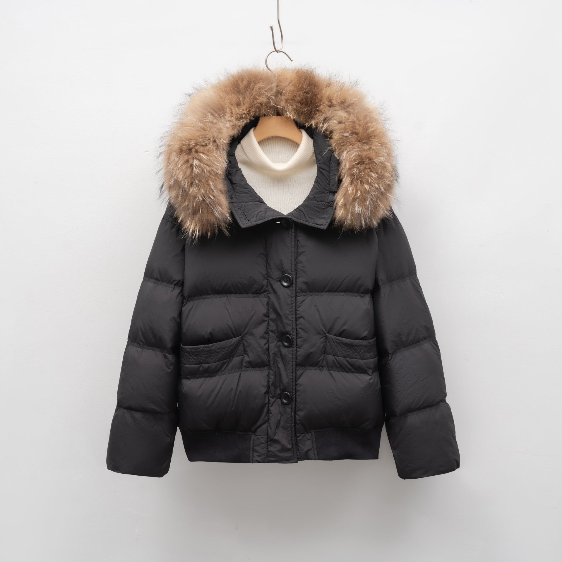 Damen warme Winterjacke mit abnehmbarem Fellkragen Krohn-e